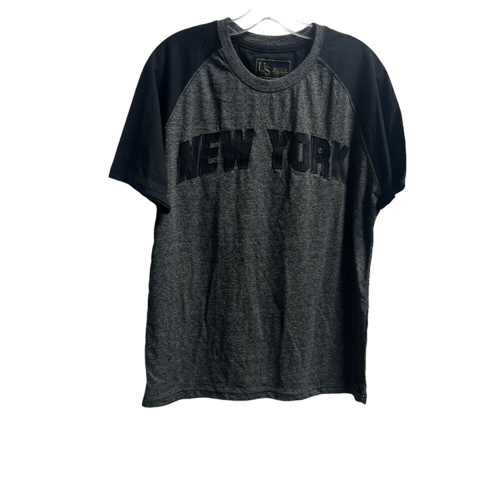 US Moda Mens T Shirt Size Large New York Graphic Short Sleeve Crew Neck New